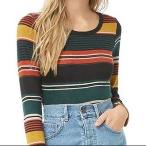 F21 | Striped Brushed Top / Size: L